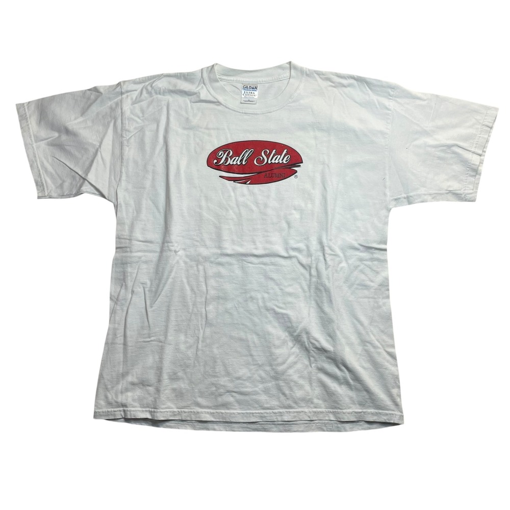 Ball State Alumni T-Shirt White Gildan Ultra Cotton XL Mens Graphic Tee